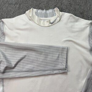 Nike Pro HyperWarm Fitted Shirt Men M White Long Sleeve Stretch